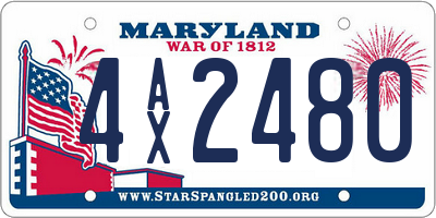 MD license plate 4AX2480