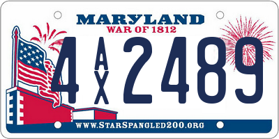 MD license plate 4AX2489
