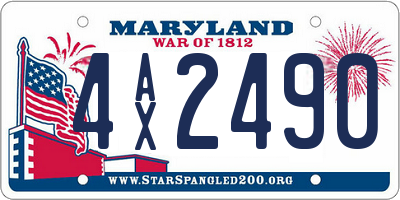 MD license plate 4AX2490