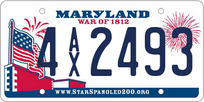 MD license plate 4AX2493