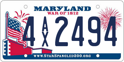 MD license plate 4AX2494