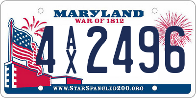 MD license plate 4AX2496