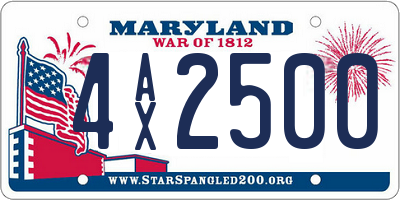 MD license plate 4AX2500