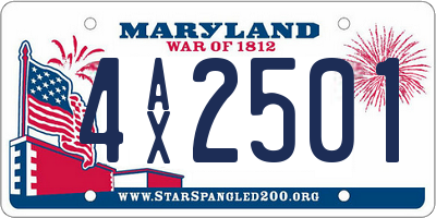 MD license plate 4AX2501