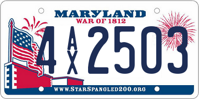 MD license plate 4AX2503