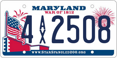 MD license plate 4AX2508