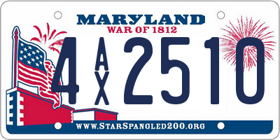 MD license plate 4AX2510