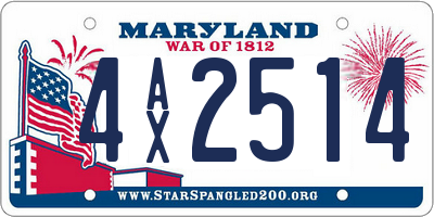 MD license plate 4AX2514