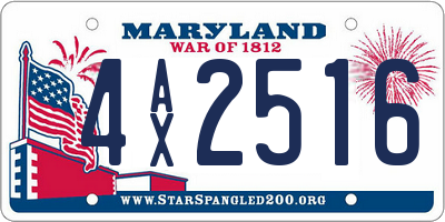MD license plate 4AX2516
