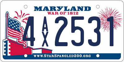 MD license plate 4AX2531