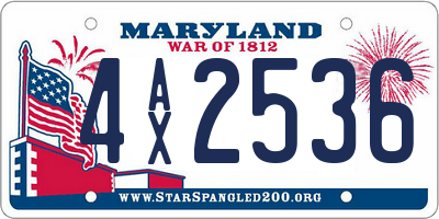 MD license plate 4AX2536