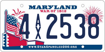MD license plate 4AX2538