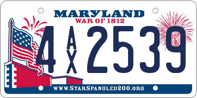 MD license plate 4AX2539