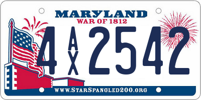 MD license plate 4AX2542