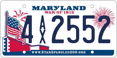 MD license plate 4AX2552