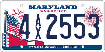 MD license plate 4AX2553