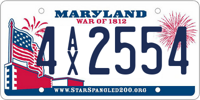 MD license plate 4AX2554