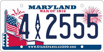 MD license plate 4AX2555