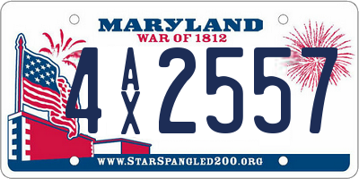 MD license plate 4AX2557