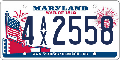 MD license plate 4AX2558