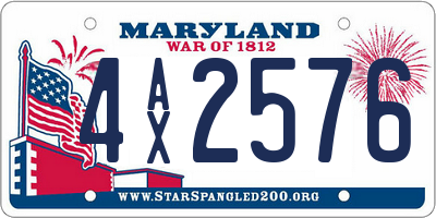 MD license plate 4AX2576