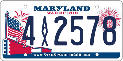 MD license plate 4AX2578