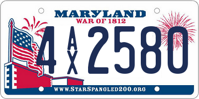 MD license plate 4AX2580
