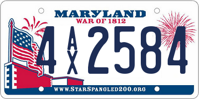 MD license plate 4AX2584