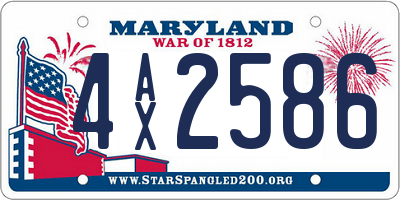 MD license plate 4AX2586