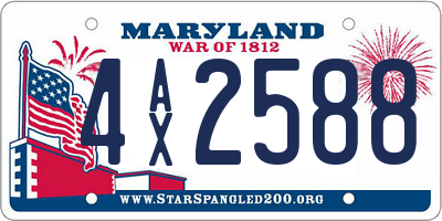MD license plate 4AX2588