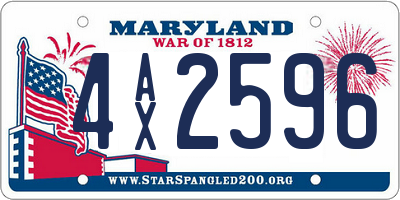MD license plate 4AX2596