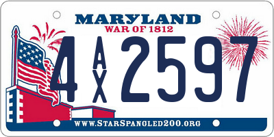 MD license plate 4AX2597