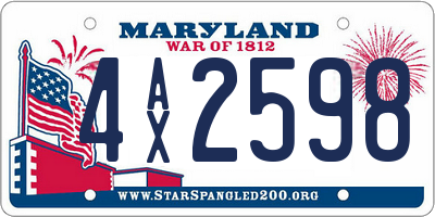 MD license plate 4AX2598