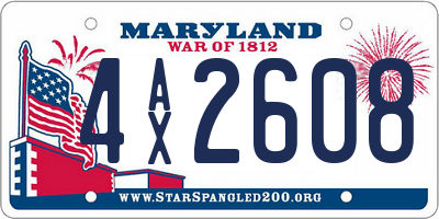 MD license plate 4AX2608