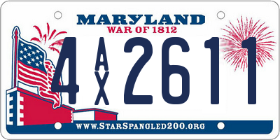 MD license plate 4AX2611