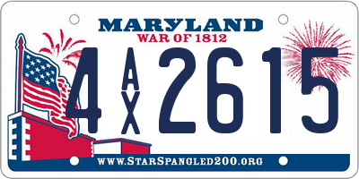 MD license plate 4AX2615