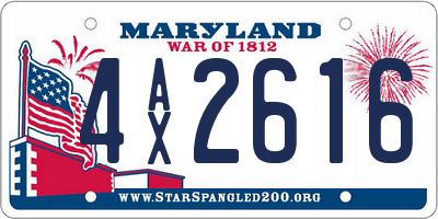 MD license plate 4AX2616