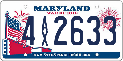 MD license plate 4AX2633