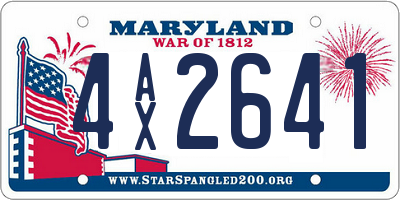 MD license plate 4AX2641