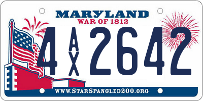 MD license plate 4AX2642