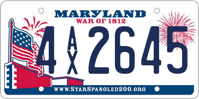 MD license plate 4AX2645