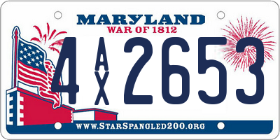 MD license plate 4AX2653
