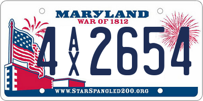 MD license plate 4AX2654