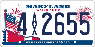 MD license plate 4AX2655