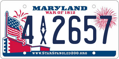 MD license plate 4AX2657