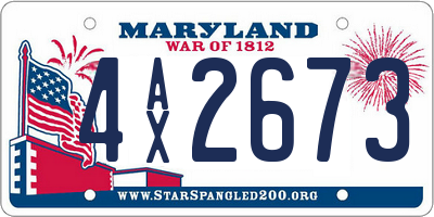 MD license plate 4AX2673