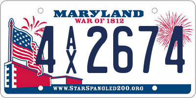 MD license plate 4AX2674