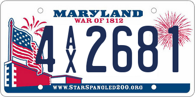 MD license plate 4AX2681
