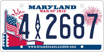 MD license plate 4AX2687