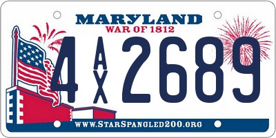 MD license plate 4AX2689